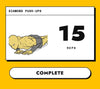 Normal mode: finish a set of diamond push-ups, tap Complete, and the rest card's yellow drains down to the next set.